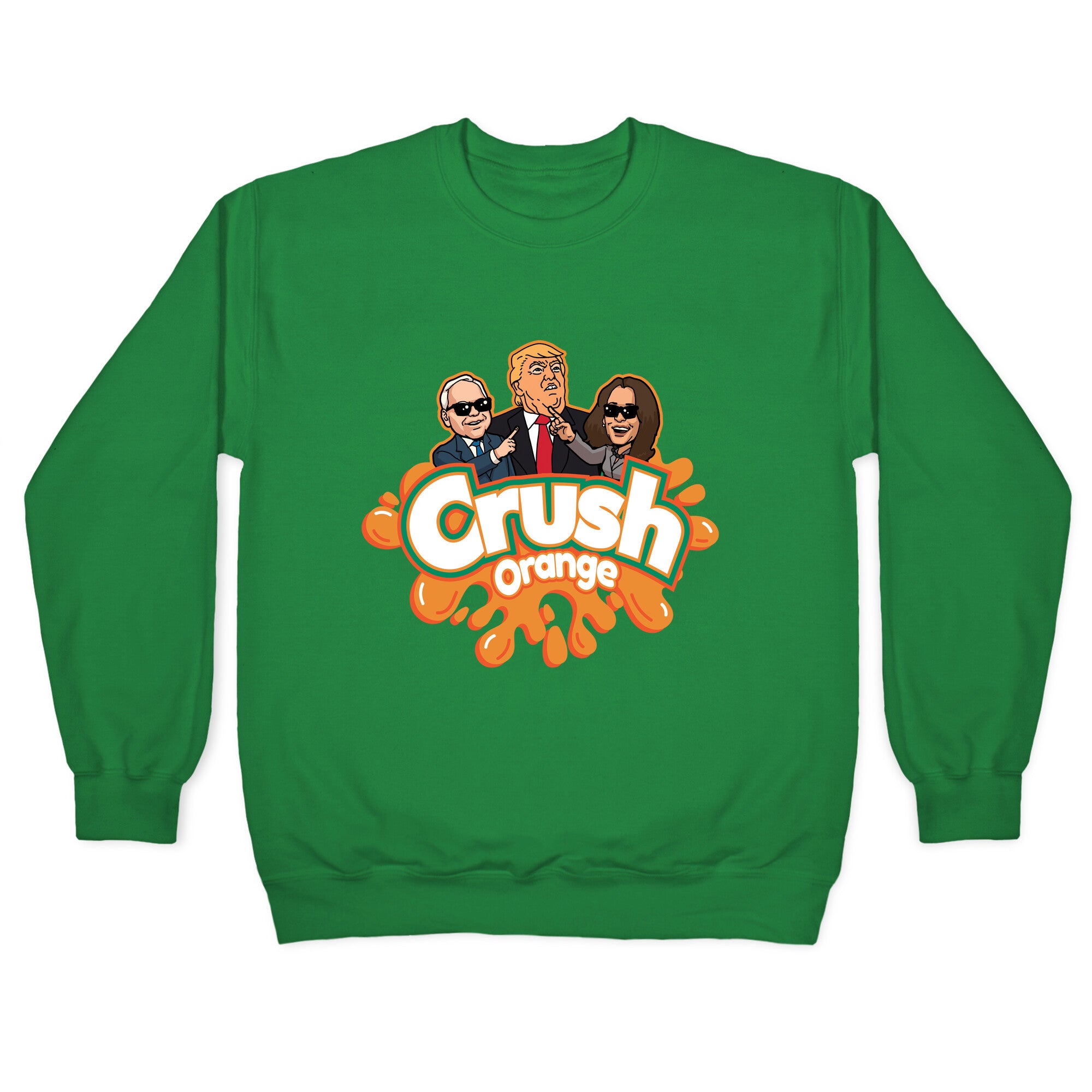 Orange Crush Harris Walz 2024 Crewneck Sweatshirt